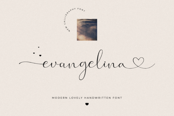 Evangelina Font for Handmade and Commercial Craft Projects